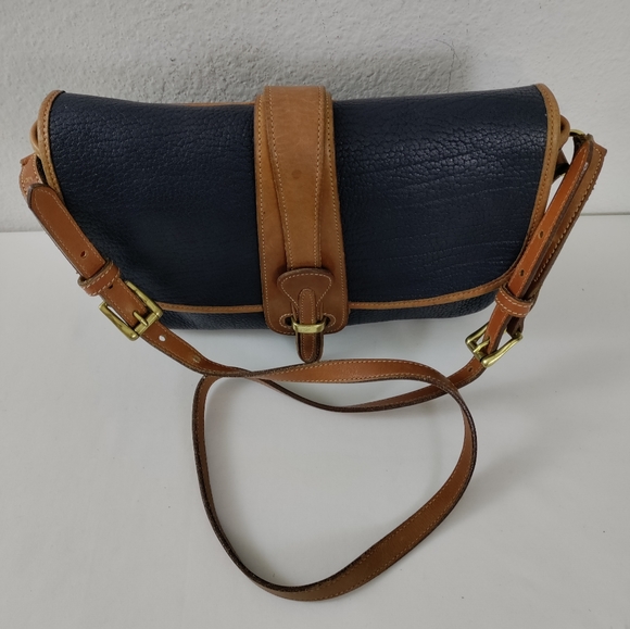 ⭐PRICE DROP⭐🛍️ Dooney &  Bourke Vntg Equestrian Navy Blue AWL Crossbody Bag - Picture 6 of 15